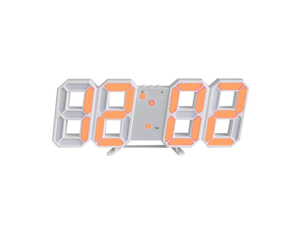 Relógio Digital 3D Estilo Minimalista Montável na Parede Led Números Brancos NEVEANCE