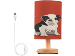 Abajur De Mesa Pequeno Estilo Japonês Com Filhotes, Nas Cores Vermelho E Preto, Ideal Para Escritório Ou Estudo Em