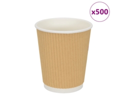 Vidaxl Copos De Café De Papel 500 Pcs 8oz 200ml Castanho