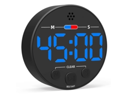Temporizador Digital Visual Com Display Led Ideal Para Cozinha, Sala De Aula, Produtividade, Crianças Magnético, Alarme Alto Azul Slowmoose