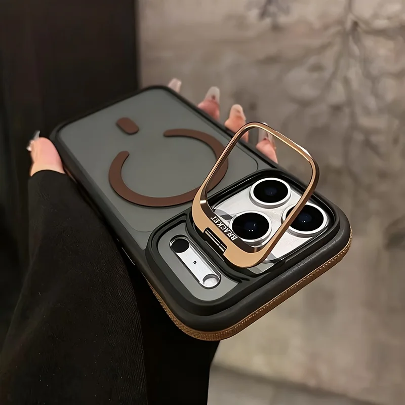 Capa Protetora Com Suporte Magnético Para Carregamento Sem Fio Magsafe (marrom Claro) Para Iphone 14 Plus