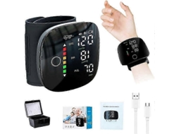 Monitor De Pressão Arterial De Pulso Automático Com Tela Sensível Ao Toque Led, Aviso De Voz, Recarregável | Monitor De Pressão Arterial Preciso