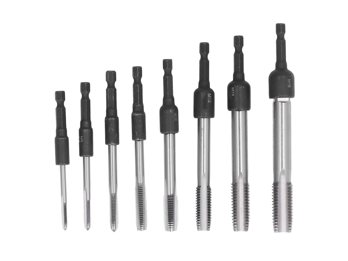 Kit De 16 Peças De Ferramentas Manuais: Furadeira De Rosca Longa, Mandril De Aço, Ponta Hexagonal De 1/4 Polegada