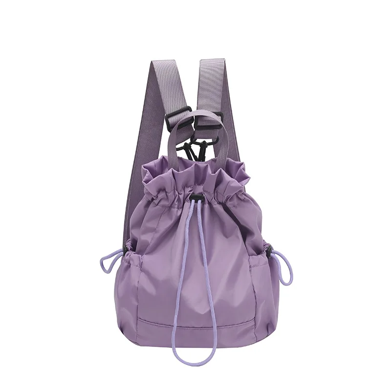 (roxo) Bolsa/mochila Multifuncional Feminina Com Cordão, Grande Capacidade