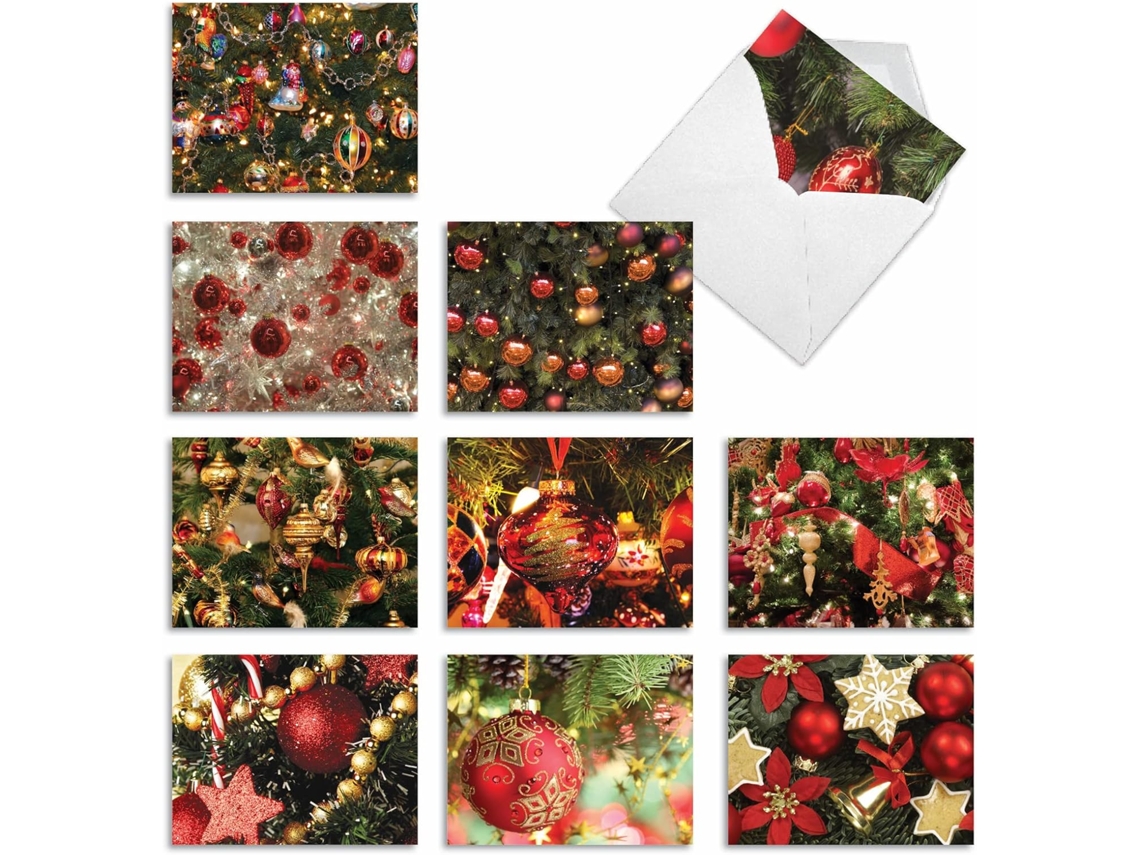Caixa Com 10 Cartões De Natal Em Branco Diversos Elfos, Enfeites E Cartões De Natal Aquaforge