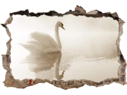 Lindo adesivo de parede Cisne na Névoa, ideal para sala de estar, quarto, cozinha, escritório, para adultos e crianças, 70x110cm