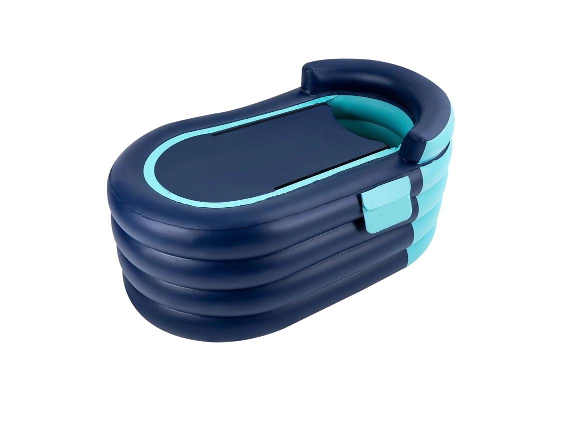 Banheira Inflável Portátil, Bomba De Ar Sem Fio, Design Confortável, Azul