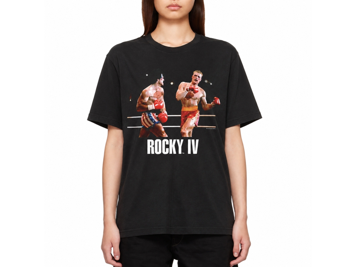 Rockinstone Rocky Movie Knock Out Black Adult T-shirt Size:s