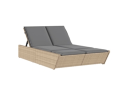Double Sun Lounger, Double Sun Loungers Vidaxl Bege Rattan / Vime (n/a)