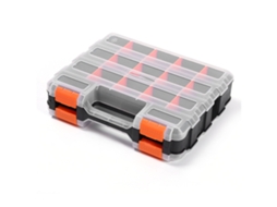 Caja De Armazenamento De Peças Com Design Em Grade De Pp, Compartimentos Removíveis, Classificação Estável, 32x27x8 Cm