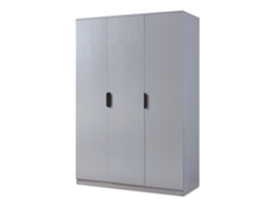 Roupeiro Eiselfing Mdf 176x120x52 Cm Cinzento [EN.CASA] (3 Portas 1 Bengaleiro 4 Compartimentos)