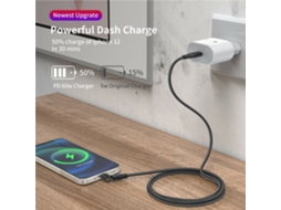 Cabo Magnético Uslion Pd60w Type-c Para Type-c/ip/micro Com Carregamento Rápido E Transmiss?o De Dados, Com 1 M/2 M De Comprimento