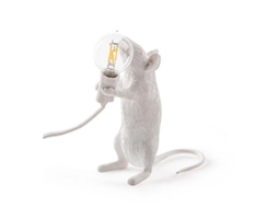 Lâmpada De Mesa Rato Animal Branca Moderna Com Cristal Transparente, Presente De Natal Led E12 90-260v Blanco-3