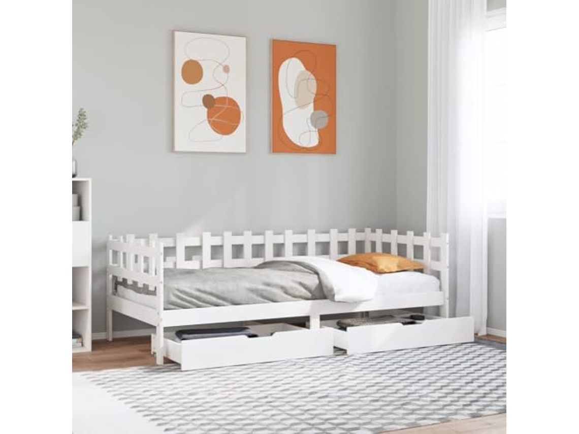 Daybed, Daybeds Vidaxl Branco Madeira De Pinho (90 X 190 Cm)