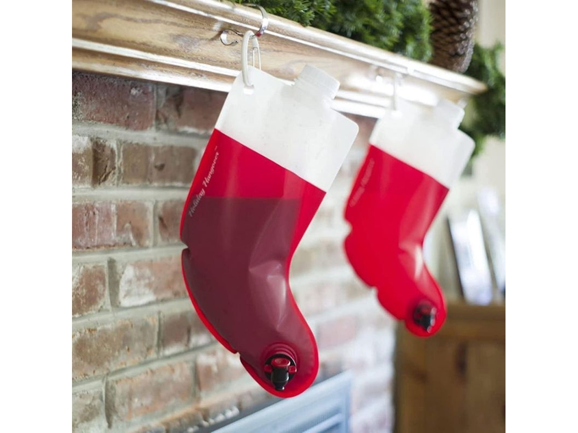 Zapatos De Navidad Bolsa De Vino 2pcs 2025, Bolsa De Vino Navideña Colgante Plástico Para Cava Y Licores, Regalo Navideño