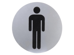 Cartel aluminio baño hombre ø12 cm.