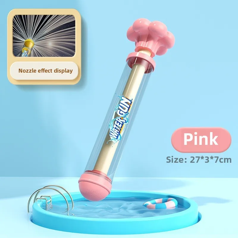Pistola de Água Infantil, Brinquedo de Jato de Água Retrátil MDUG (rosa)