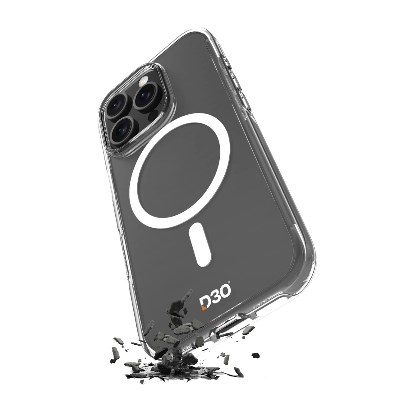 Capa De Silicone Puro Impact Clear D3o Para Iphone 16 Pro Max Para Magsafe