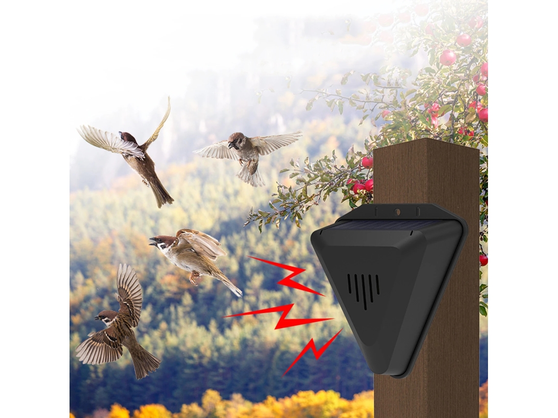 Aparelho Repelente De Aves Solar, À Prova De Água Ip55, 4 Modos De Som, Repelente Para Aves Agressivas Com Chifres, Para Quintais Exteriores