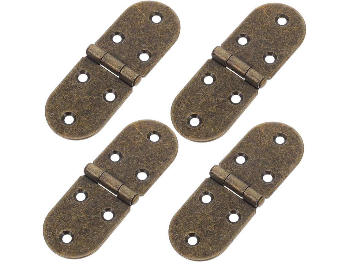 Dobradiças Dobráveis Em Liga De Zinco Dourado, Conjunto 4 Peças, Com