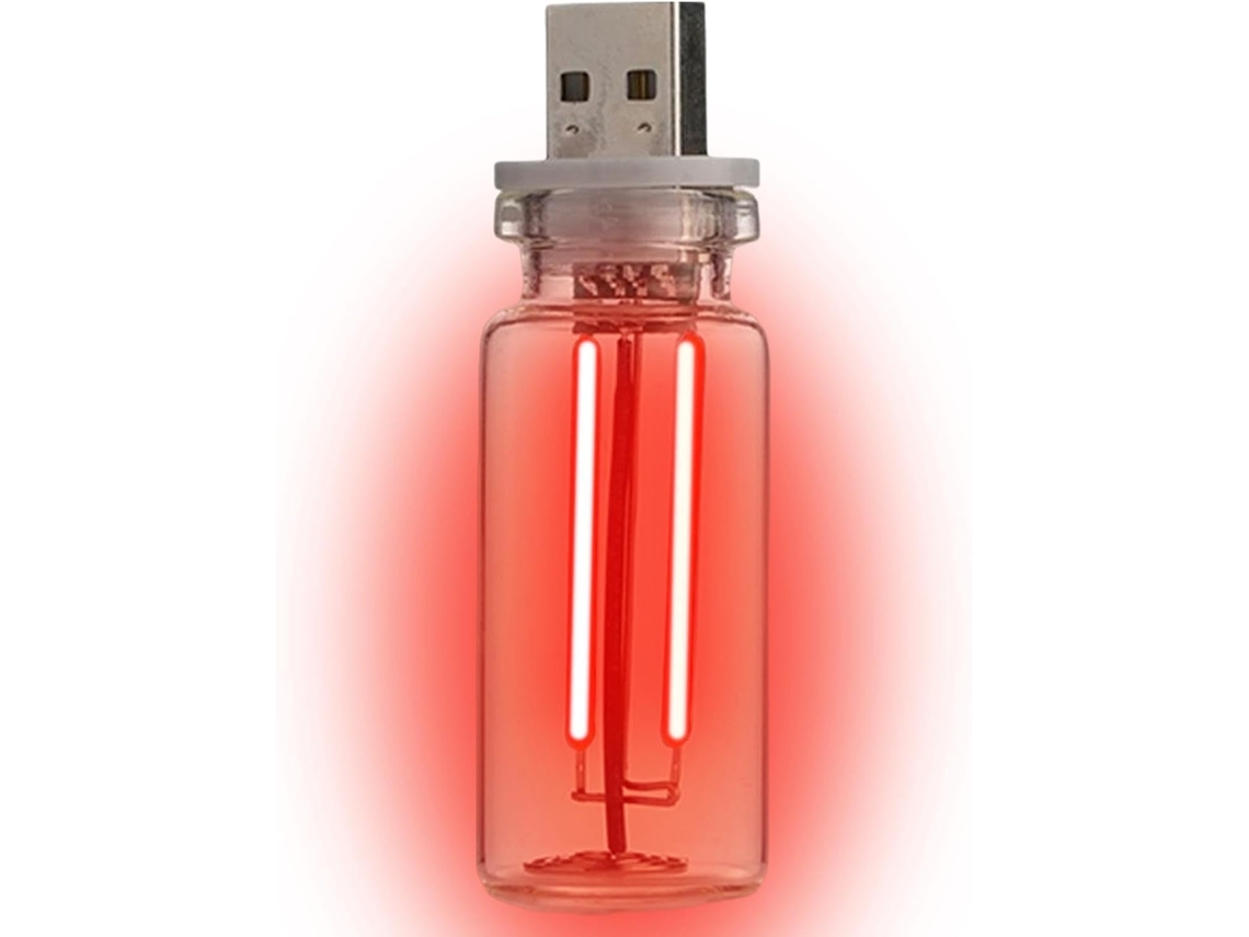 Luminária com base de vidro, intensidade ajustável e sem reflexos.
