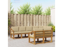 Vidaxl Conjunto De Sofás Para Exterior 8 Unid. Natural E Bege