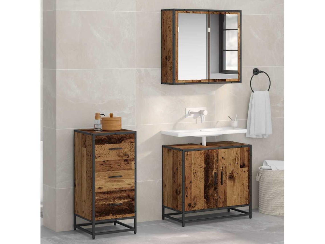 Vidaxl Buffet Madeira Antiga 35,5 X 35 X 76 Cm