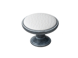 Puxador para Móveis HARDWAREXCHANGE Zamac Metal Oxidado com Couro Sintético Branco (37 mm) Conjunto de 12