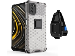 Capa com Clip para Xiaomi Poco M3 PHONESHIELD 4x1 Honeycomb Cinzento
