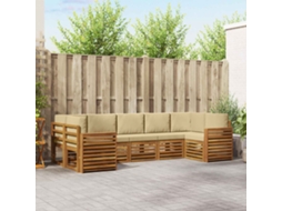 Vidaxl Conjunto De Sofás Para Exterior 7 Unid. Natural E Bege
