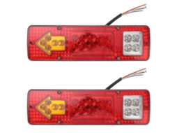 Rebe 2 Unidades de Luces Traseiras de Reboque 12v Led com Sinais e Luzes de Marcha para Caminhões e Reboques Rojo