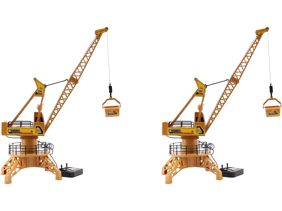 2x Guindaste SFUSHOS de Construção Rc Modelo de Controle Remoto com Rotação de 360°