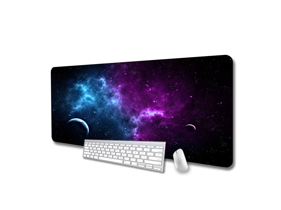 Mousepad Espacial Com Lua Grande Para Jogos, Ideal Para Mesa, Teclado E Mouse. Brilvibera