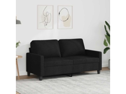 Vidaxl Sofá De 2 Lugares Tecido 140 Cm Preto