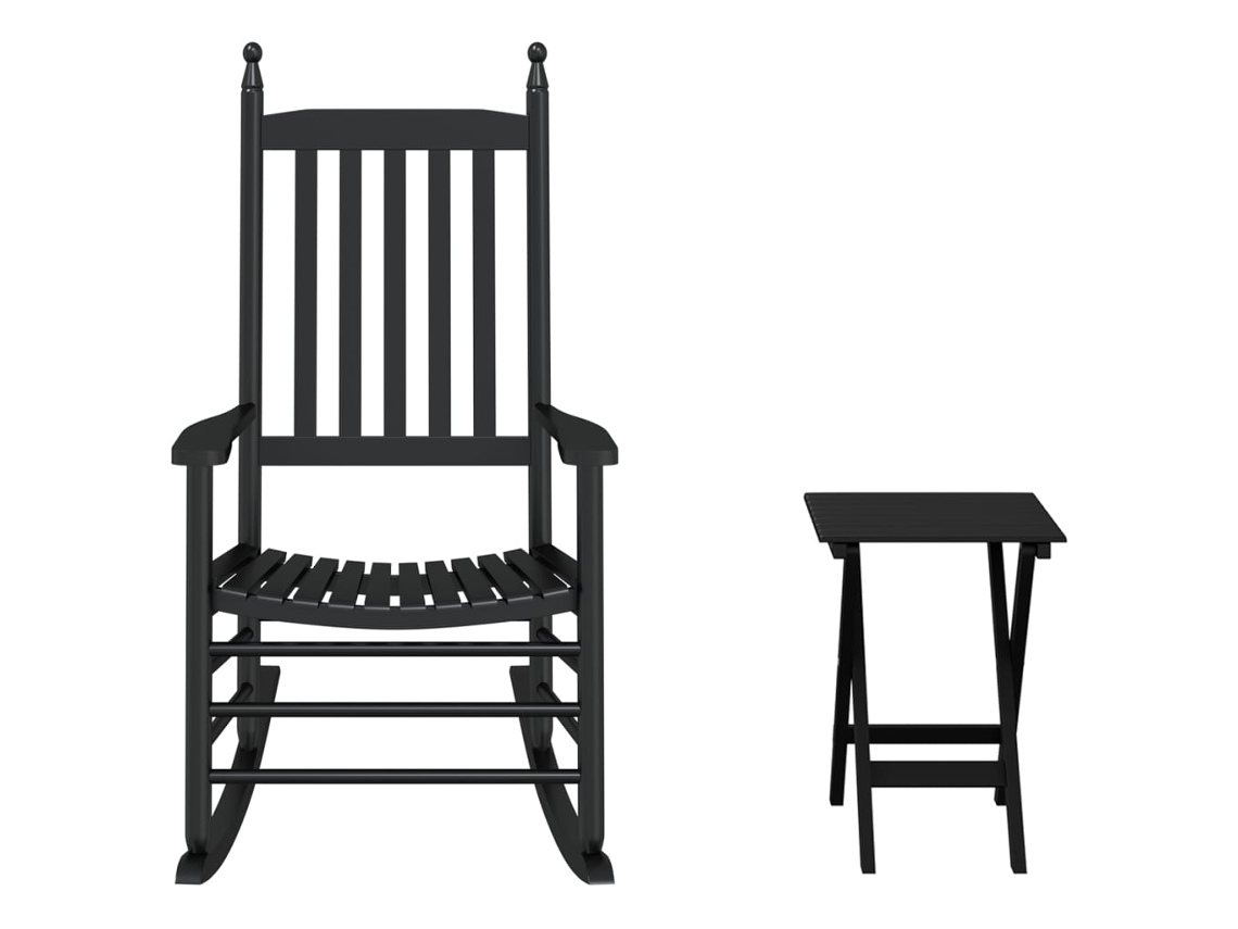 Rocking Chair, Rocking Chairs Vidaxl Preto Madeira