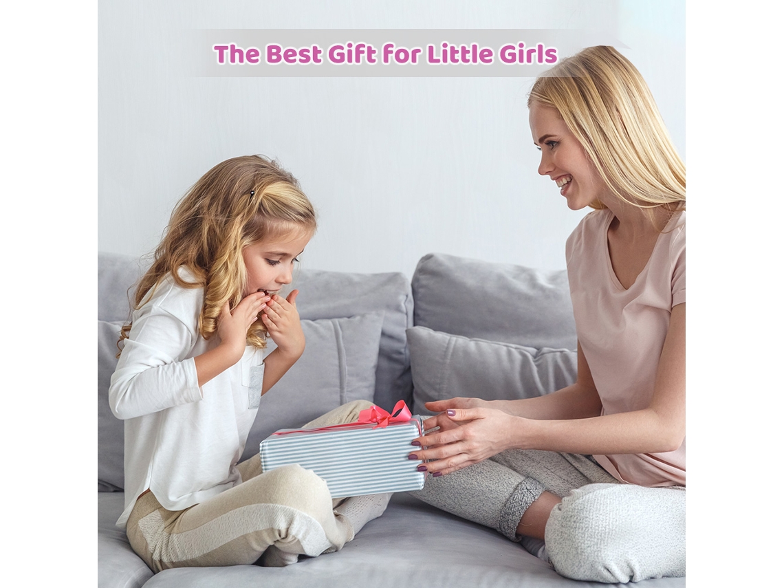 Ats kit de Maquiagem Falsa para Meninas com Bolsa de Brinquedo Maquiagem Presente de Aniversário Natsal Meninas 3+
