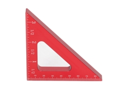 REGRA triangular de marcenaria YURU com medidas em polegadas e métricas 90 e 45 graus