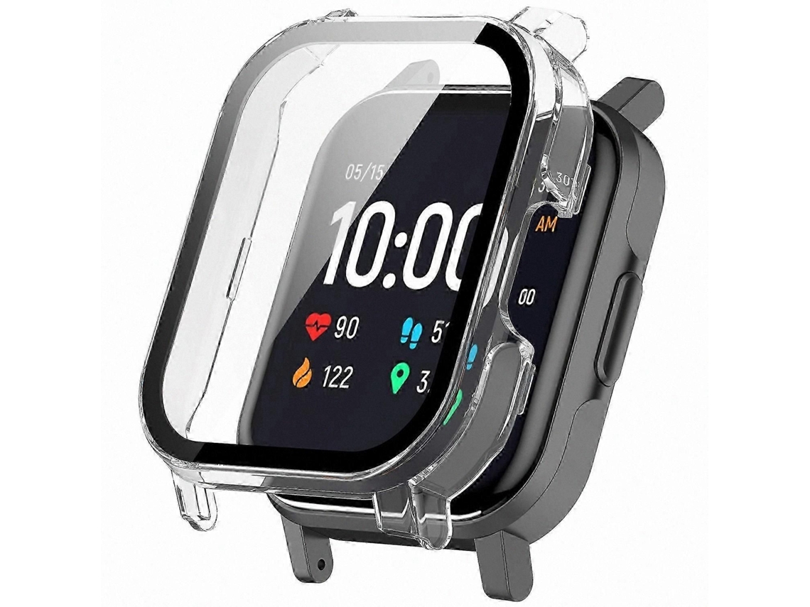 Capa Resistente Em Policarbonato Com Vidro Temperado Para O Smartwatch Haylou Ls02 - Protetor Verde