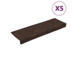 Vidaxl Tapetes De Escada Autoadesivos 15 Peças 65x21x4 Cm Marrom Com Borda Retangular