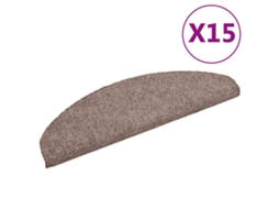 Tapetes de Escada Autoadesivos MAISON EXCLUSIVE 15 Peças 65x21x4 cm Marrom Claro Meia lua Grande