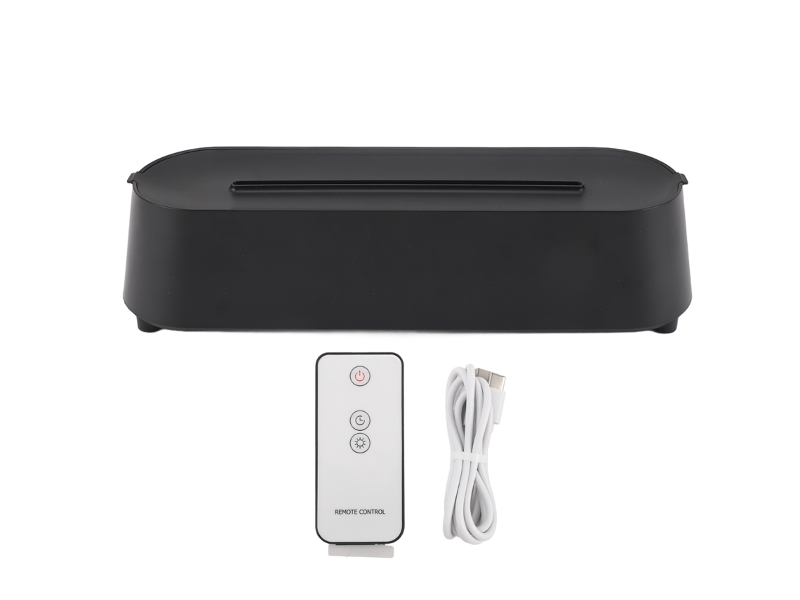 Difusor de Óleos Essenciais Flame com Luz RGB, Umidificador com Temporizador | S/MARCA