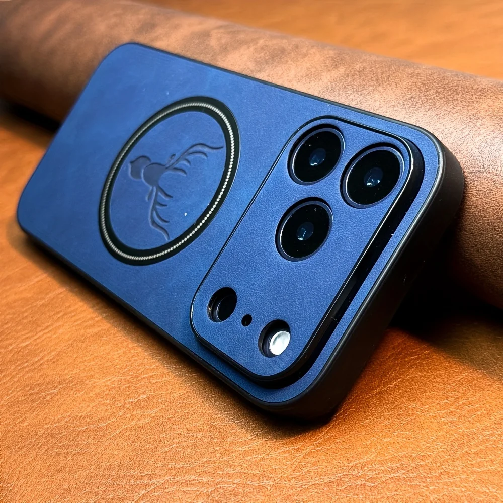 Capa Para Iphone 13 Em Couro Pu Com Estampa De Veado, Compatível Com Carregamento Sem Fio Magsafe.