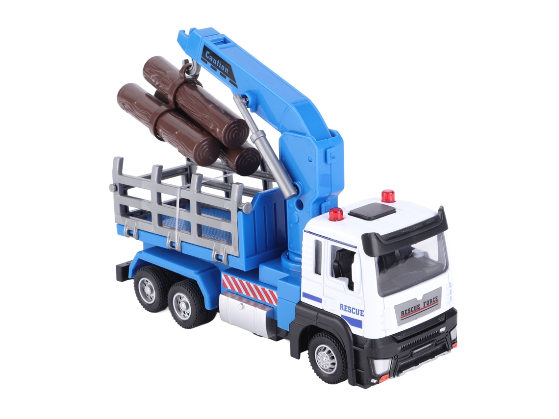 Primerox caminhão de Madeira Brinquedo Modelo 1:32 com Luz e Música para Crianças Acima de 6 Anos Azul