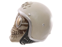 Caveira com Capacete e Óculos de Sol