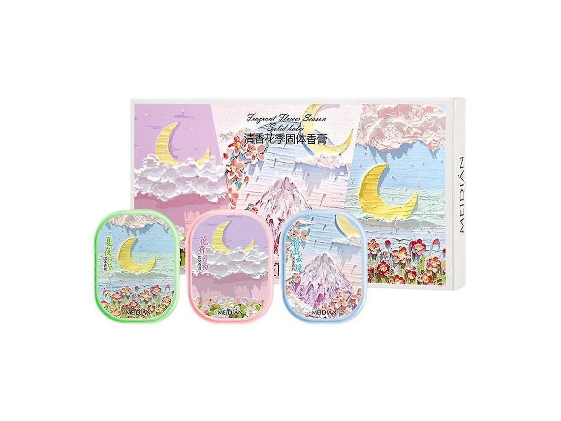 Solid Deodorant Perfume Balm Set 3pcs Long Lasting Natural For Men Women--