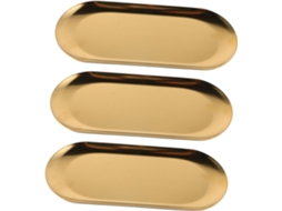 Conjunto 3 Bandejas Douradas Inoxidável GOKOCO