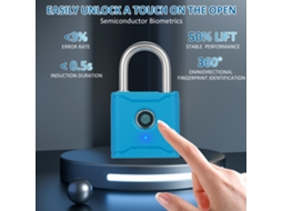 Laxiscreed Cadeado Inteligente Bluetooth Com Impressão Digital E Recarga Fácil