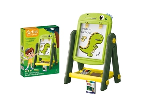 Quadro-negro duplo infantil com dinossauro verde, 49 cm, 25783 Innovatoysp25