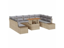 Maison Exclusive - Conjunto De Jantar Para Jardim Com Almofada 10 Pcs Bege E Cinza