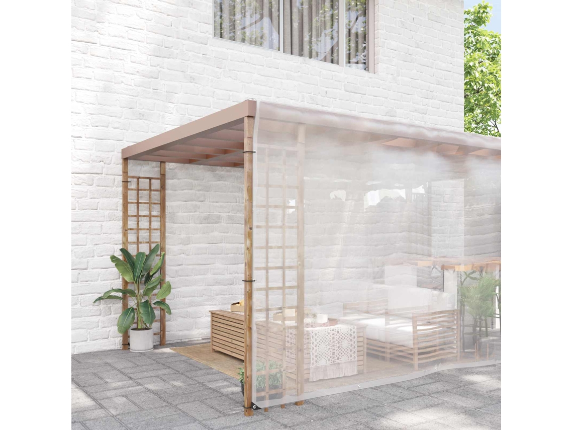 Vidaxl Lona Com Olhais Transparente 10 X 10 M Polietileno